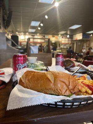 Fried flounder sandwich