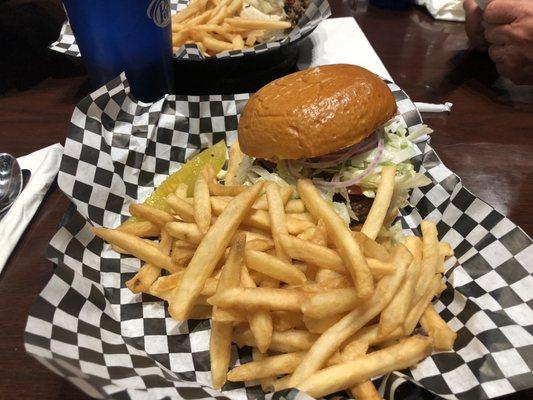 Burger and fries