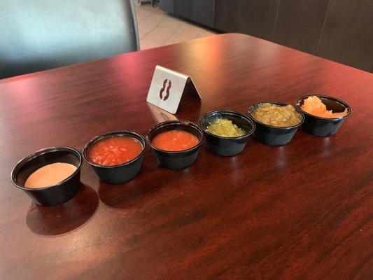 Salsa bar sampling