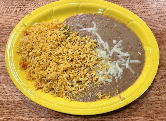 Side order (generous portion) rice, and beans