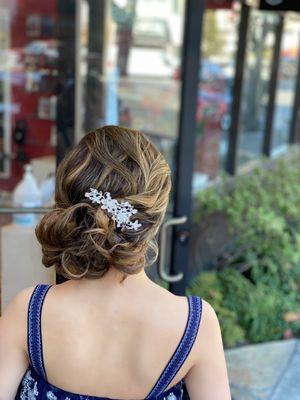 Loose hair updo