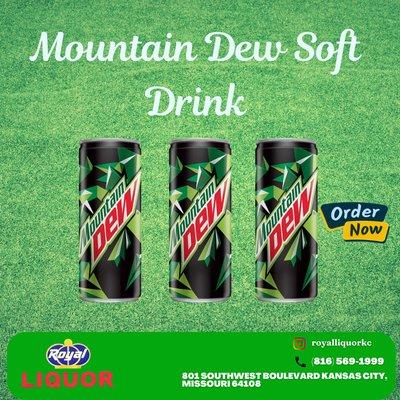 Mountain Dew soft drinks are now in stock at Royal Liquor in Kansas City, MO.