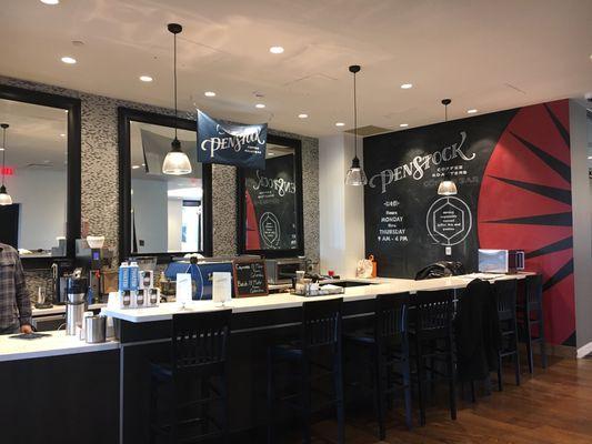 Bar seating, a full espresso menu, and treats that support Elijah's Promise!