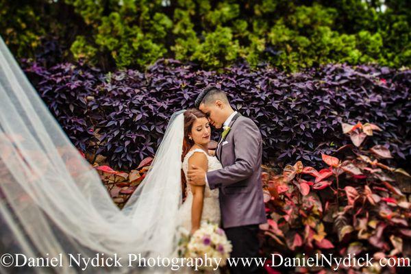 Beautiful garden area outside for wedding portraits. www.danielnydick.com NJ Wedding Photography