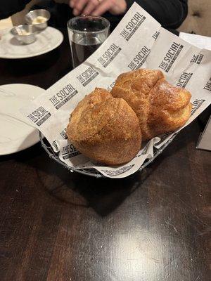 Fresh popovers with honey butter - so so good