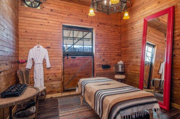 Our treatment rooms offer an eclectic feel while connecting you with nature.