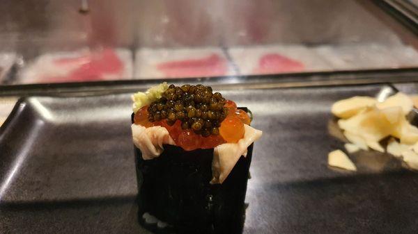 Salmon eggs and caviar