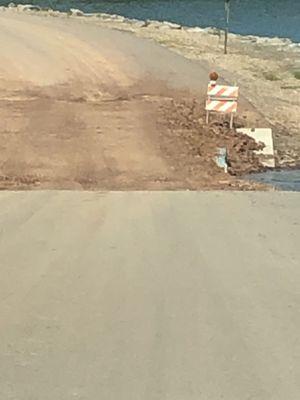 Water was high enough this winter to go over road