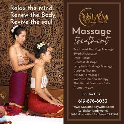 The best Thai massage in San Diego : Siam Bodyworks : Thai Massage, Deep Tissue, Swedish