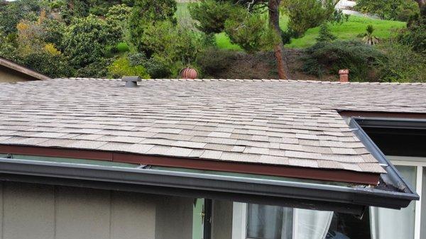 AFTER - new shingle to front corner of roof