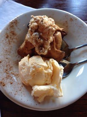 Apple dumpling with vanilla ice cream- fit for a King