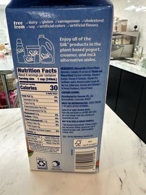 They use SILK which is not a healthy almond milk.