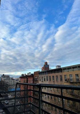 New York,  under God's blue sky .