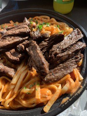 Pasta special with Churrasco & spicy sauce