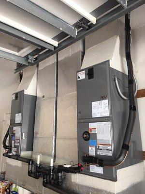 High efficiency Ruud air handler installation.