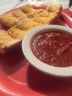 Garlic bread and marinara ... meh...