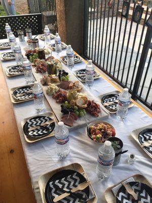 Charcuterie board w/cheeses, salami and pastrami from Greg and Jim's