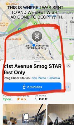 This is where i was sent to after being charged for $98.97 for my smog. Another whole address in another city. Uhhhhh....