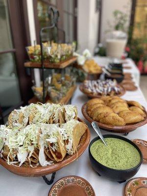 Appetizer spread for wedding