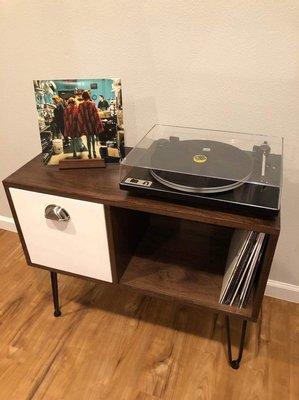 Custom mid-century modern phonograph cabinet.