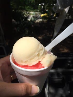 Strawberry and lemon Italian ice...delish