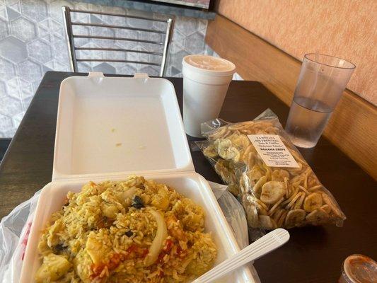 PINEAPPLE FRIED RICE AND A DELICIOUS TREAT AND THAI TEA