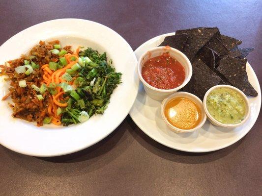 Wedge Table Kids Meal of Sweet Potato Bowl with Black Bean Chips and Salsa