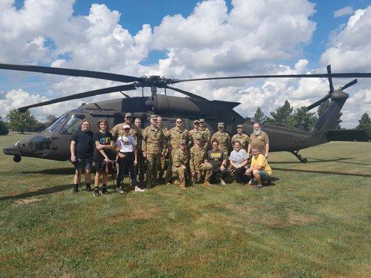 The Army National Guard out of Grand Ledge flew in to have lunch with us.

From a Veteran's perspective...that meant THE WORLD to us!