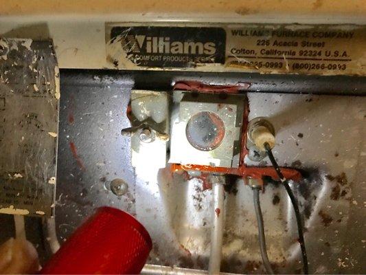 Sealant leaking into ignition area killed pilot light that was in perfect working condition before this company touched it