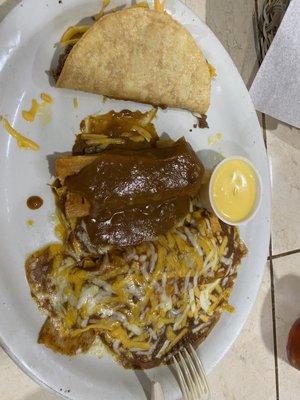 Taco, queso, tamale & enchilada