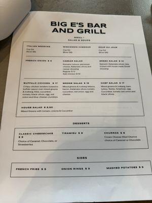 Temporary menu