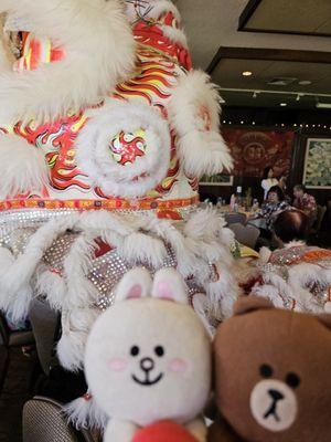 Chinese lion danced through the audience