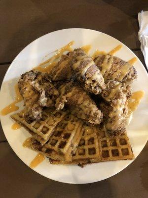 Chicken wings and waffles.