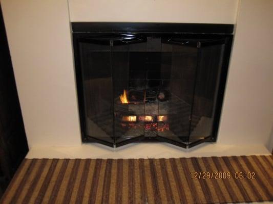 fireplace in bedroom