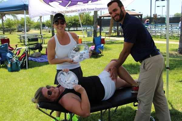 Dr. D working on Tennis Tournament participants.