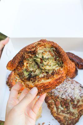 Zucchini and Garlic Cream Cheese Danish