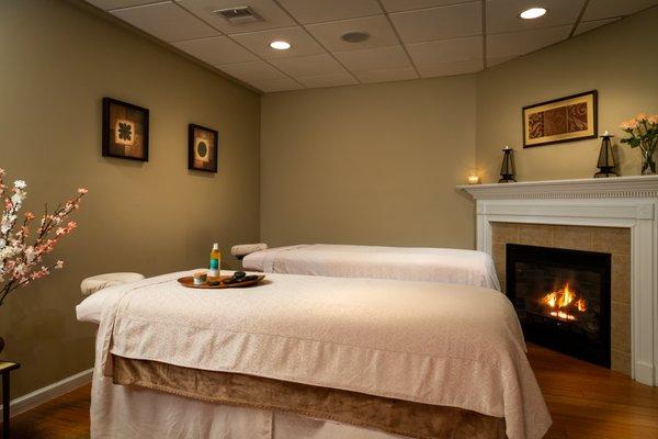 Fireside Couples massages are a popular spa treatment in the fall and winter at the French Manor's onsite spa.