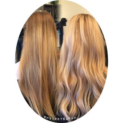 Before and after of balayage