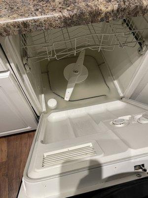 Dishwasher was overflowing with disgusting was as well