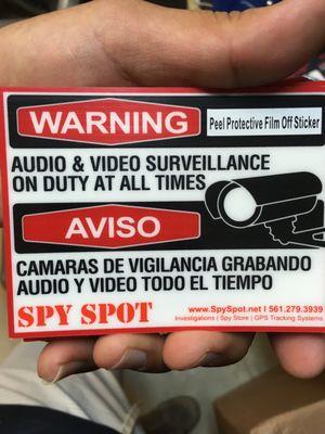 Spy-spot CCTV cameras sticker