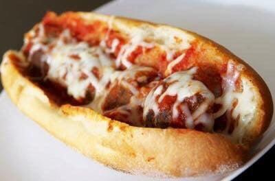 A meatball hoagie solves all the worlds problems, so good with a zesty, herby marinara sauce