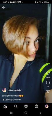 Honey brown bob