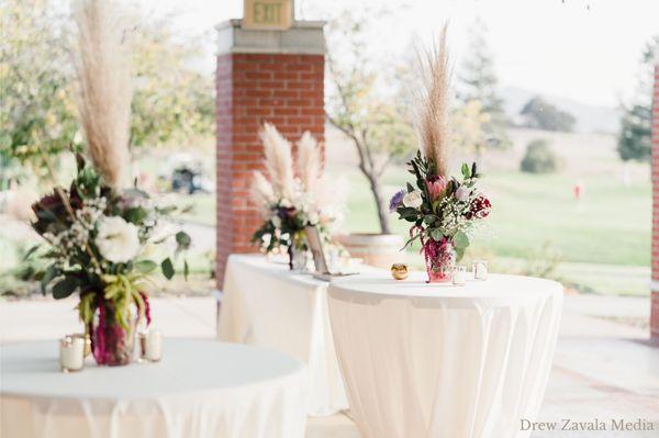 Wedding banquet setup in our Outdoor Lakeside Terrace.