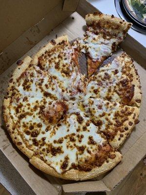 Sad cheese pizza. How do you mess this up