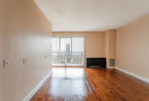 Floor-to-ceiling windows draw the natural light in, and are featured in every apartment.