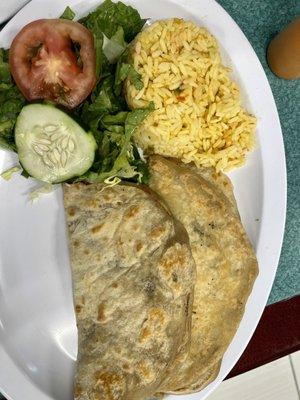 Balidas de Carne, Rice, Salad