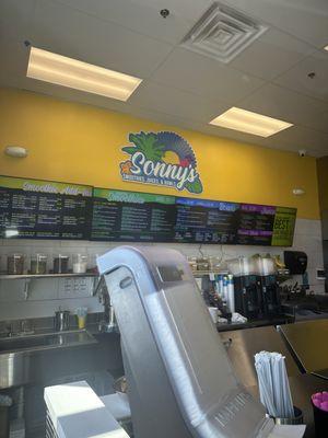 Juice bar counter view