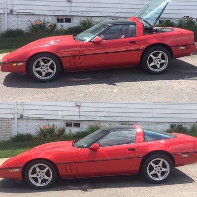 87' Red Corvette - paint corrected