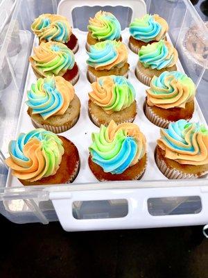 Rainbow Sherbet Cupcakes.