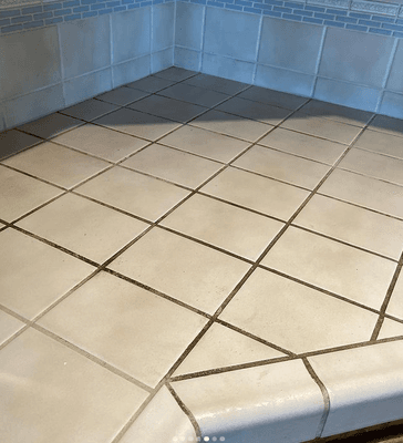 Before grout cleaning....